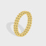 isolated gold plated double-row beaded band ring