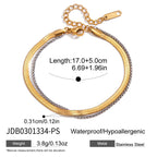 Two-tone flat and fine chain bracelet dimensions