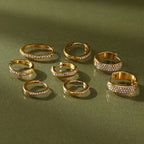Hoop assortment showing different widths and stone rows