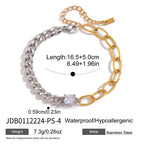 Square-center curb and oval-link bracelet