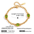 Green oval bezel bracelet dimensions
