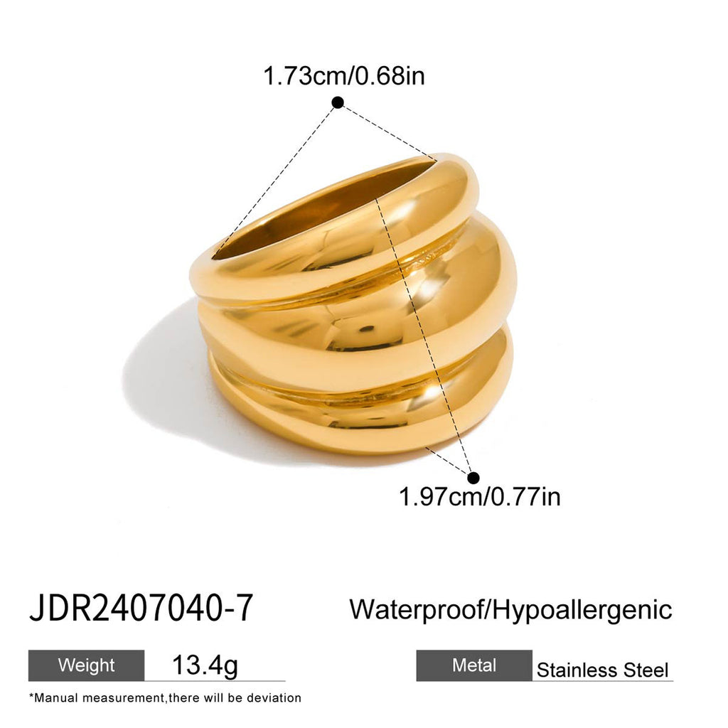 Two-Tone Stainless Steel Sculptural Ring Collection — additional style
