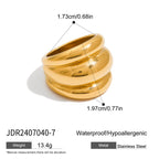 Two-Tone Stainless Steel Sculptural Ring Collection — additional style