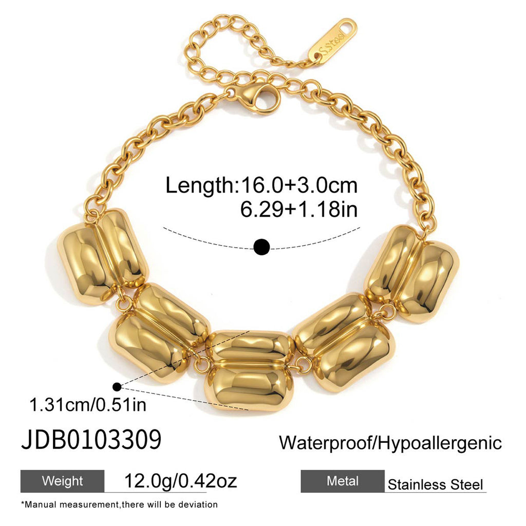 Stainless steel sculpted bracelet dimension image