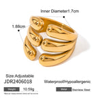 Gold-Tone Stainless Steel Sculptural Flower Ring Collection — finish detail