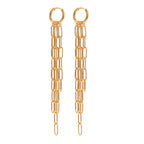 Paperclip chain tassel hoop earrings front view