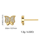8 by 7 mm butterfly stud earring dimensions and weight