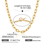 Elongated oval link necklace measurement chart