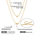 Shell-shaped pendant layered necklace length diagram