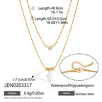 Shell-shaped pendant layered necklace length diagram