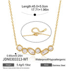 Cluster necklace length and clasp diagram