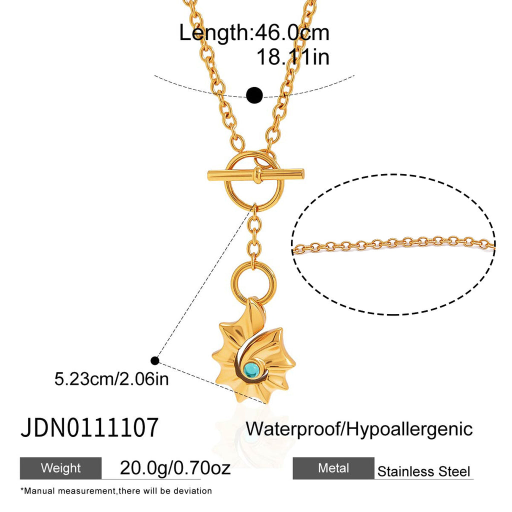 Shell pendant necklace and T-bar dimensions