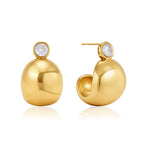 Front and side of the curved dome earrings