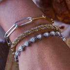 Wholesale Stainless Steel Necklace and Bracelet Collection in Mixed Finishes - front view
