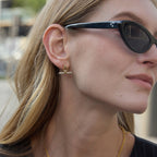 Linked bar earring shown from the side