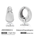 Wholesale Silver-Finish Stainless Steel Huggie and Chain Hoop Earring Collection - option overview