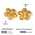 Gold Plated Clear Zirconia Floral Stud Earrings – product view 5