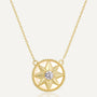 gold plated 925 sterling silver compass star pendant necklace