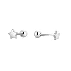 isolated front and reverse view of 925 silver star studs