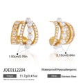 Multi-row faux pearl hoop dimension image showing 21.5 by 19.3 mm