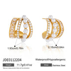 Multi-row faux pearl hoop dimension image showing 21.5 by 19.3 mm