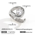 Steel color sculptural ring measurement chart