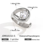 Steel color sculptural ring measurement chart