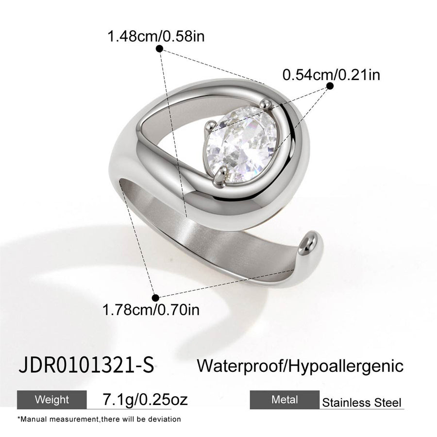 Steel color sculptural ring measurement chart