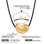 Gold tone shell necklace length and clasp diagram