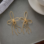 Butterfly Fringe and Star Drop Stainless Steel Earrings — triple-star chain earring option