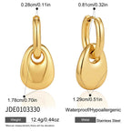Gold tone pebble drop dimensions and material reference