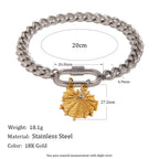 Sunburst charm bracelet with dimensions