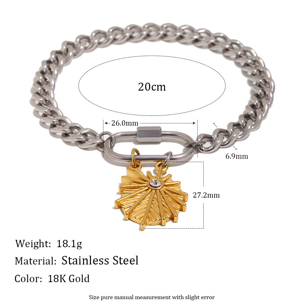 Sunburst charm bracelet with dimensions