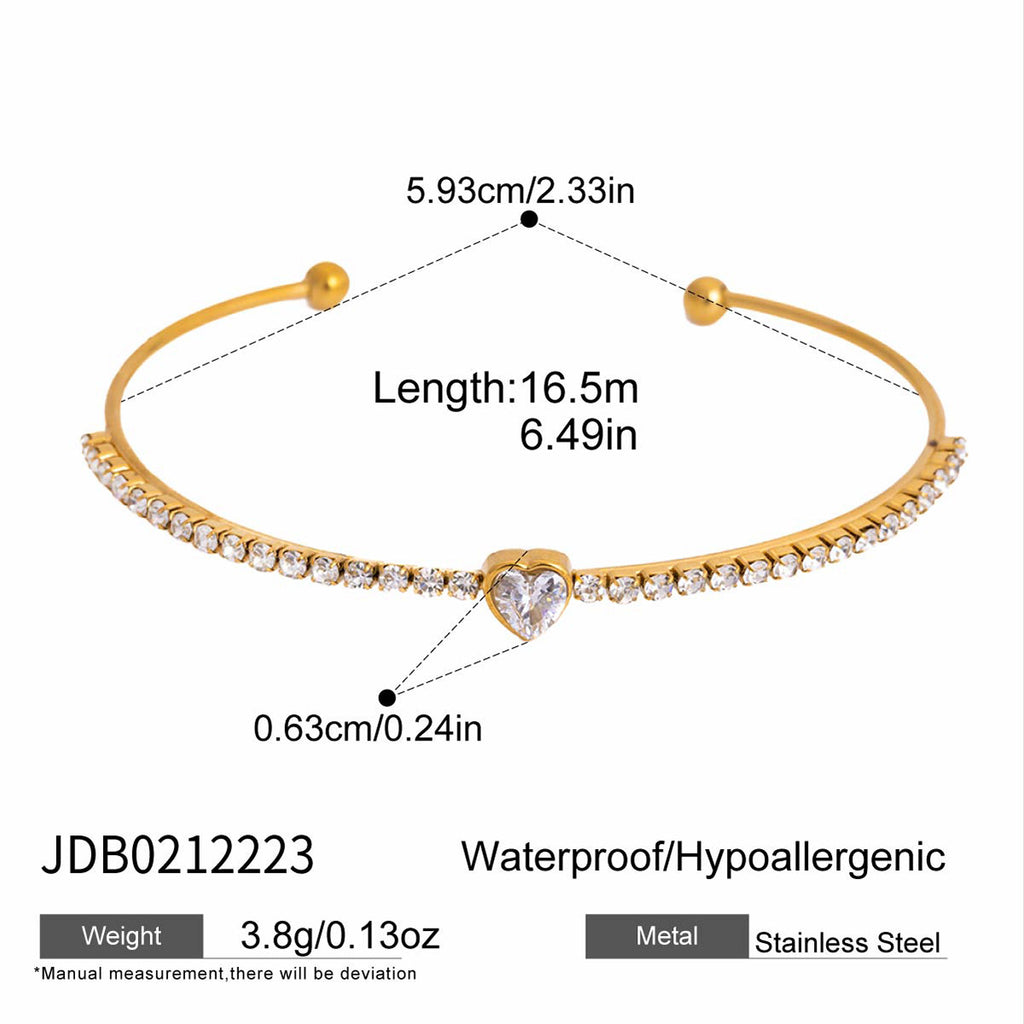 Fine open cuff with center drop accent