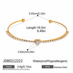 Fine open cuff with center drop accent