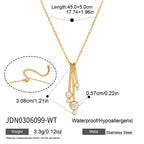 Staggered bar-drop pendant with round clear accents