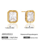 Rectangular zirconia stud dimensions and material chart