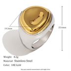 pebble signet ring with approximate dimensions and weight