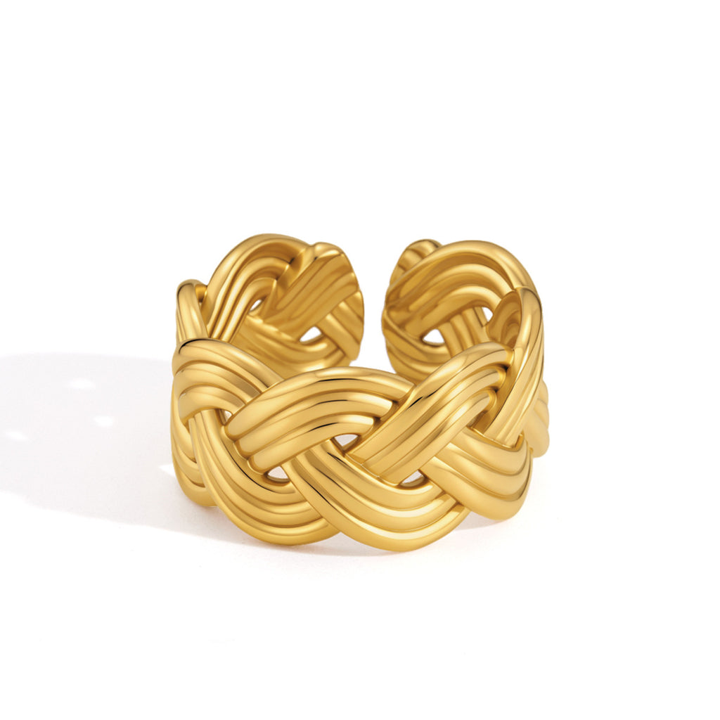 Front view of stainless steel braid pattern and open back