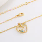 turtle heart necklace with lobster clasp and extension chain