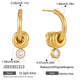 Gold-tone open hoops with clustered rings and clear drops