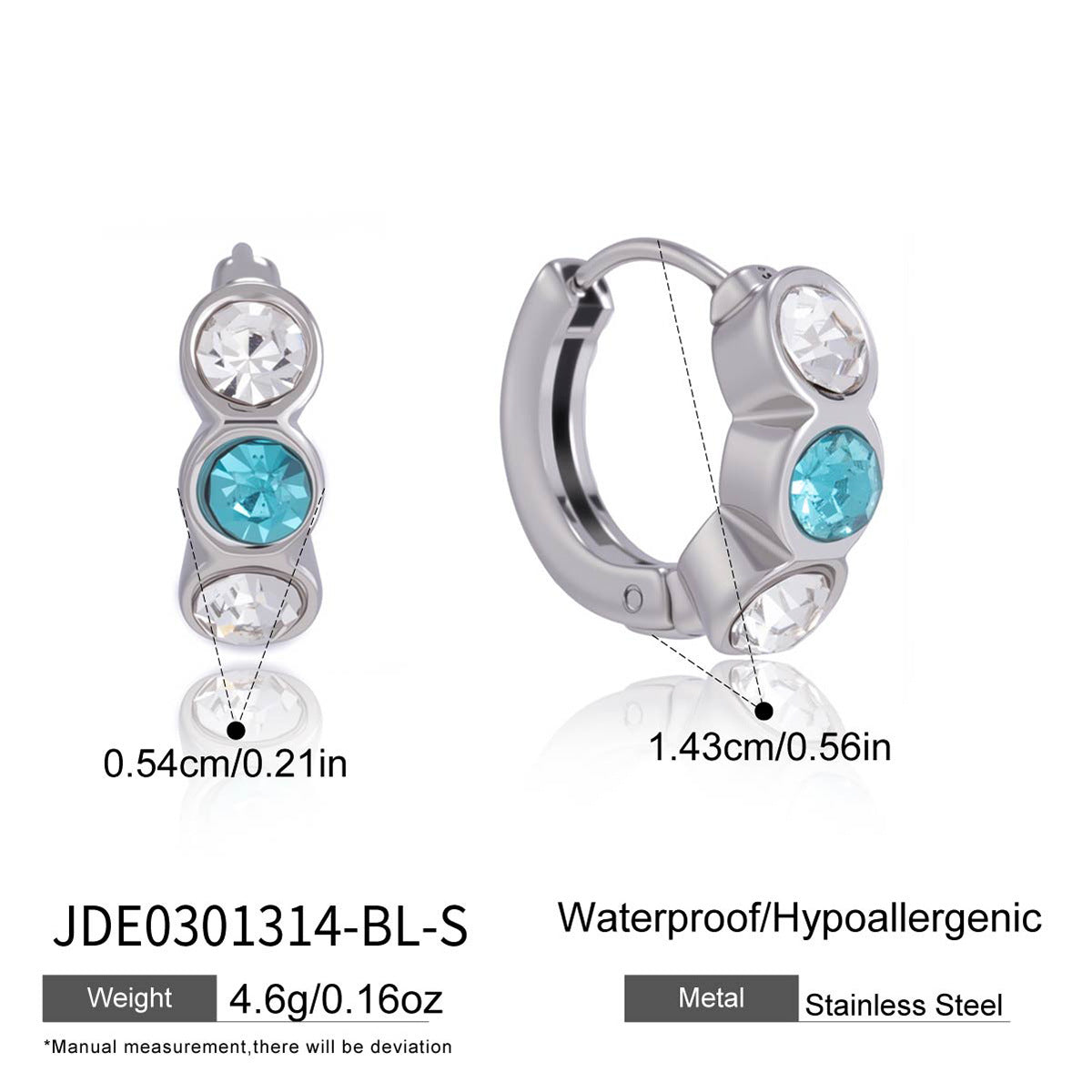 Steel color blue-center hoop size chart
