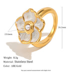 ivory flower ring dimensions with 19.6 mm bloom and 8.3 g listed weight