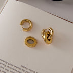 Hoop and oval drop shown separately beside an assembled earring