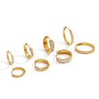 Four hoop designs displayed at different angles