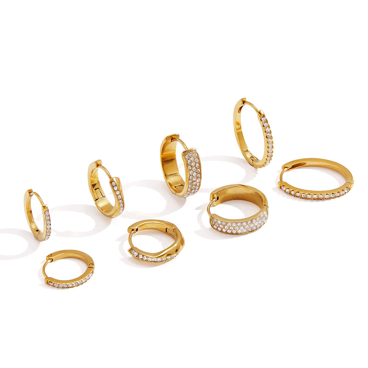 Four hoop designs displayed at different angles