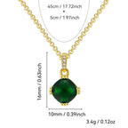green stone pendant dimensions with 45 plus 5 cm chain and 3.4 g listed weight
