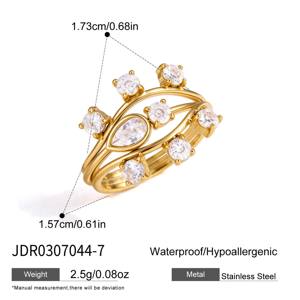 Stainless steel eye ring set with measurement guide