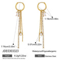 Stainless steel fringe earring length and hoop dimensions