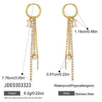 Stainless steel fringe earring length and hoop dimensions